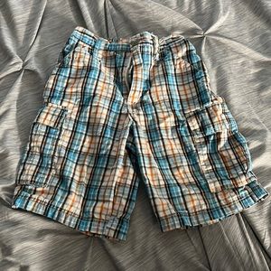 Toddler Boys 2T Plaid orange and blue Shorts